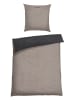 Schiesser Fijnbiber beddengoedset antraciet/lichtbruin
