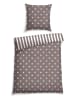 Schiesser Fijnbiber beddengoedset ''Sterne'' bruin/wit