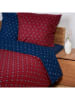 Schiesser Fijnbiber beddengoedset ''Nahla'' rood/donkerblauw