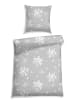 Schiesser Komplet pościeli flanelowej "Skadi" w kolorze szarym