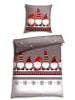 Schiesser Feinbiber-Bettwäsche-Set "Wichtel" in Grau/ Rot
