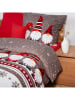 Schiesser Komplet pościeli flanelowej "Wichtel" w kolorze szaro-czerwonym