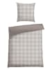 Schiesser Komplet pościeli renforcé "Vichy" w kolorze biało-szarym