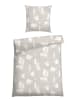Schiesser Feinbiber-Bettwäsche-Set "Nordic" in Grau/ Weiß