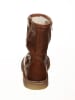 POM POM Skórzane kozaki w kolorze jasnobrązowym