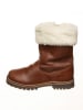 POM POM Leder-Winterstiefel in Hellbraun