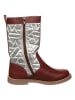 kmins Leder-Winterstiefel in Dunkelrot/ Silber