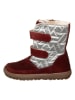 kmins Leder-Winterboots in Dunkelrot/ Silber