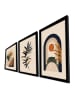 ABERTO DESIGN 3er-Set: Gerahmte Holzkunstdrucke