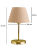 ABERTO DESIGN Tischleuchte in Gold/ Beige - (H)37 x Ø 22 cm