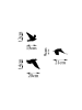 ABERTO DESIGN 3er-Set: Wanddekore "Birds"