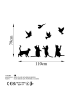 ABERTO DESIGN Wanddecoratie "Birds Playing With Cats" - (B)110 x (H)79 cm