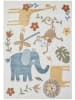 ABERTO DESIGN Laagpolig tapijt "Bohem Kinds Zoo" crème/meerkleurig