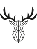 ABERTO DESIGN Wanddecoratie "Deer" - (B)51 x (H)51 cm