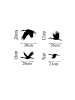 ABERTO DESIGN 4er-Set: Wanddekore "Stork"