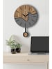ABERTO DESIGN Wanduhr in Hellbraun/ Grau - Ø 39 cm