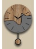 ABERTO DESIGN Wanduhr in Hellbraun/ Grau - Ø 39 cm