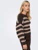 ONLY Sweter w kolorze ciemnobrązowo-beżowym