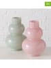 Boltze 2er-Set: Vasen ''Gesina'' in Rosa/ Grün - (H)26 x Ø 17 cm
