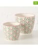 Boltze 2-delige set: overpotten "Paris" wit/groen/rood