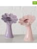 Boltze 2er-Set: Vasen "Nanula" in Rosa/ Lila - (H)18 x Ø 12,5 cm