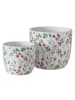 Boltze 2-delige set: overpotten "Fantasy" wit/groen/roze