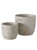 Boltze 2-delige set: overpotten "Meadow" beige/wit/geel