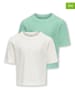 KIDS ONLY 2er-Set: Shirts in Grün/ Weiß