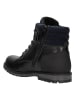 Wojas Leren boots donkerblauw/zwart