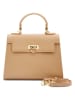 ATELIERS SAINT GERMAIN Leder-Henkeltasche in Beige - (B)26 x (H)20 x (T)11 cm