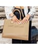 ATELIERS SAINT GERMAIN Leder-Henkeltasche in Beige - (B)39 x (H)29 x (T)15 cm