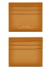 ATELIERS SAINT GERMAIN Leder-Kartenetui in Camel - (B)10 x (H)9 x (T)0,3 cm