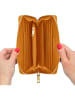 ATELIERS SAINT GERMAIN Leder-Geldbörse in Camel - (B)19 x (H)10 x (T)2,5 cm