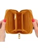 ATELIERS SAINT GERMAIN Leder-Geldbörse in Camel - (B)14 x (H)11 x (T)3 cm
