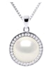 ATELIERS SAINT GERMAIN Zilveren ketting met zoetwaterkweekparel en edelstenen - (L)42 cm