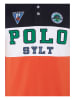 Polo Sylt Poloshirt in Orange/ Weiß/ Schwarz