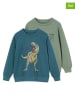 vertbaudet 2-delige set: sweatshirts groen/blauw