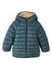 vertbaudet Wende-Winterjacke in Blau/ Beige