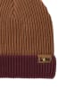 vertbaudet Mütze in Hellbraun/ Bordeaux