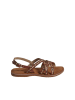 vertbaudet Leren sandalen "Croise" bruin