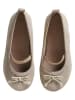 vertbaudet Leren ballerina's beige/goudkleurig