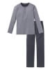 Schiesser Pyjama in Grau/ Anthrazit