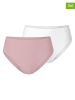 Schiesser Figi high waist (2 pary) w kolorze białym i jasnoróżowym