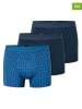Schiesser 3er-Set: Boxershorts in Dunkelblau/ Blau