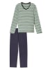 Schiesser Pyjama donkerblauw/groen