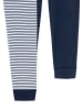 Schiesser 2-delige set: lange onderbroeken donkerblauw/wit