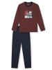 Schiesser Pyjama rood/donkerblauw