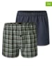 Schiesser 2-delige set: boxershorts groen/donkerblauw