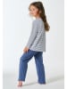 Schiesser Pyjama in Blau/ Grau