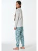 Schiesser Pyjama in Türkis/ Weiß